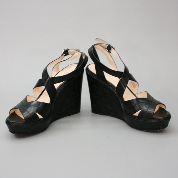 Coach Ladies 7 B Madeline Vachetta Signature-C Logo Slingback Wedge Sandals - Picture 12 of 12